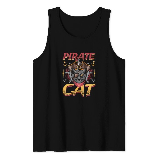 Kids Cat Pirate 22 Tank Tops