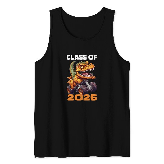 Class of 2026 Dinosaur TRexs Back To School Racing Tank Tops
