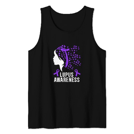 Lupus Awareness Butterfly Wear Purple SLE Autoimmune Disease 3 Tank Tops