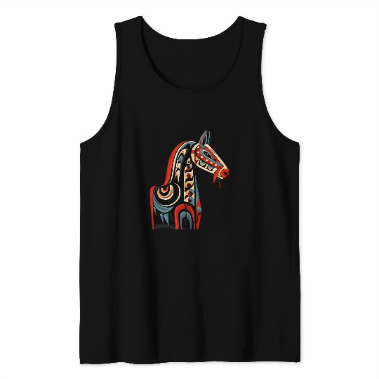 Horse Haida Totem Art Native American Indigenous Tribal Tank Tops
