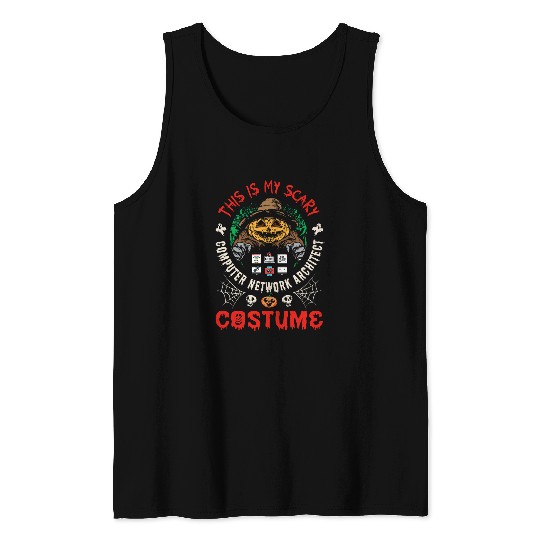 Halloween Computer Network Architect Network Design Engineer Tank Tops