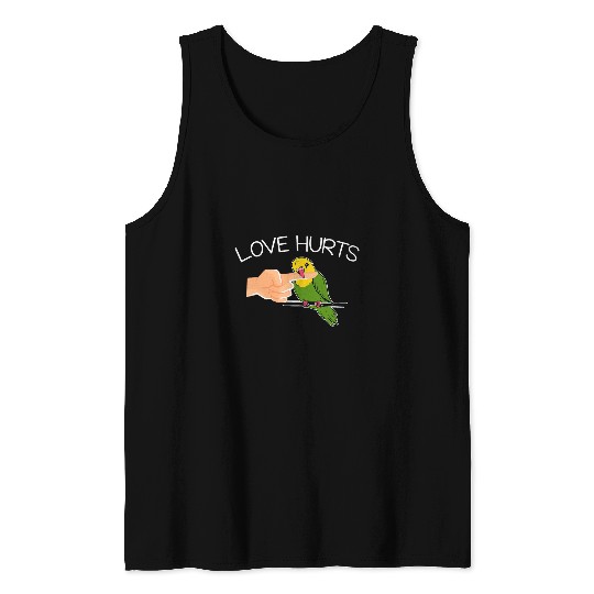 Love Hurts Budgie Budgerigar Bird Parakeet Parrot Pet Animal Tank Tops