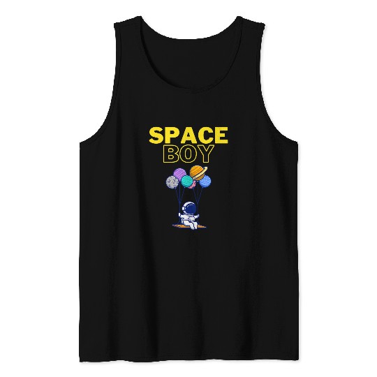 Astronaut Stuff Outer Space Boy Galaxy Balloon Cute Spaceman Tank Tops