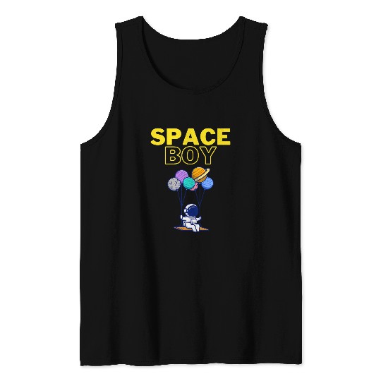 Astronaut Stuff Outer Space Boy Galaxy Balloon Cute Spaceman Tank Tops