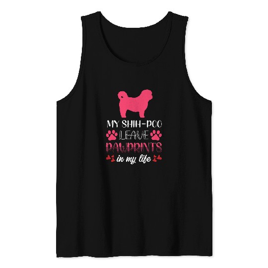My ShihPoo Leave Pawprints Cute Dog Lovers ShiPoo Tank Tops