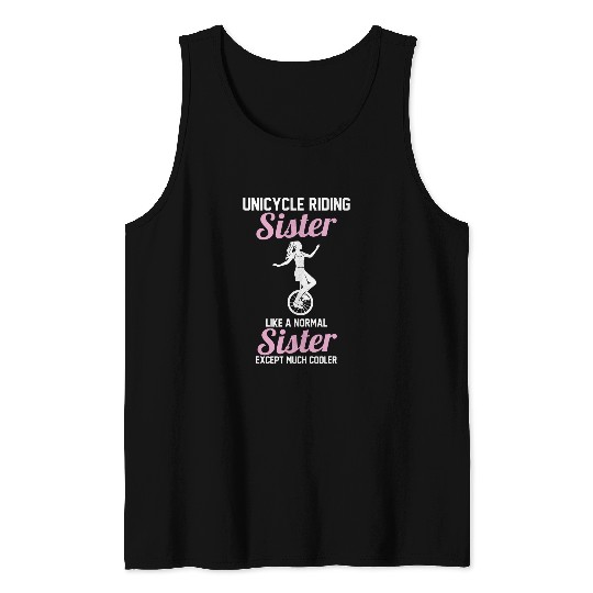 Bicycle Biking Sister Unicycle Artificial wheel Cyclist Tank Tops