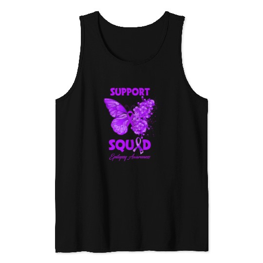 Butterfly Support Squad Epilepsy Awareness Tank Tops
