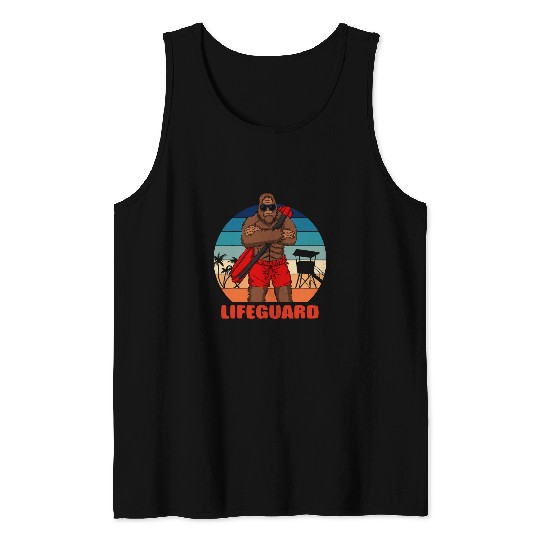 bigfoots Sasquatch cryptozoology lifeguard apparel Tank Tops