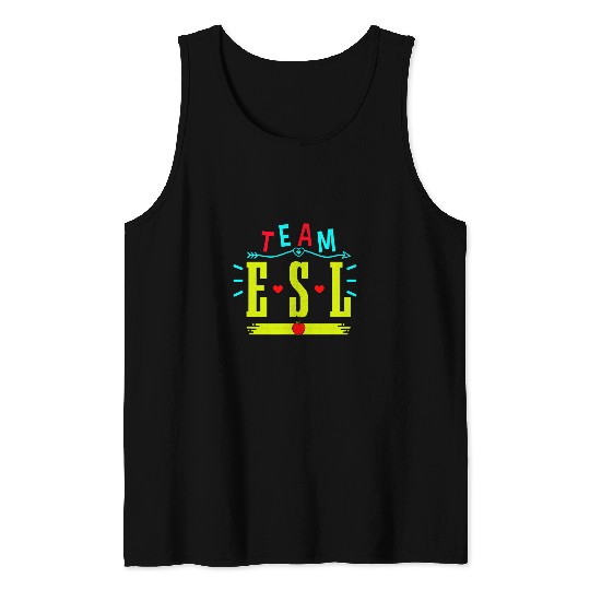 English as a Second Language Teacher Team Squad ESOL ESL 2 Tank Tops