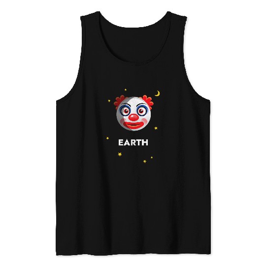 Funny Clown World Clownworld Planet Earth Tank Tops