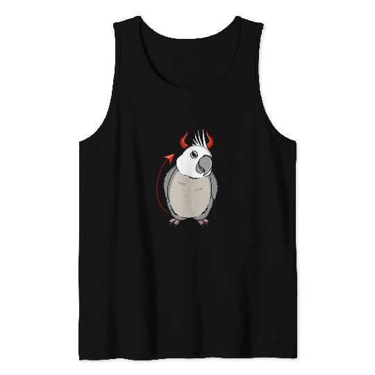 Scary Devil Costume Parrot I Whitefaced Grey Cockatiel Tank Tops