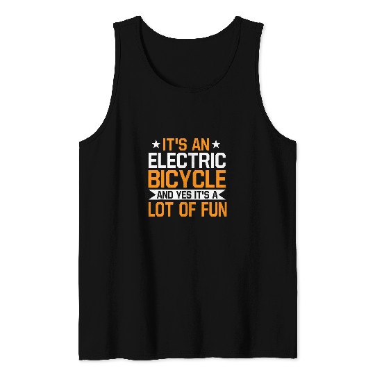 Electric Bicycle Cyclist Biker Motorycle Cycling EBike Tank Tops