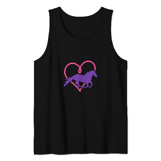 Horse Lover Girl Horseback Riding Equestrian Horse Lover Graphic 6 Tank Tops