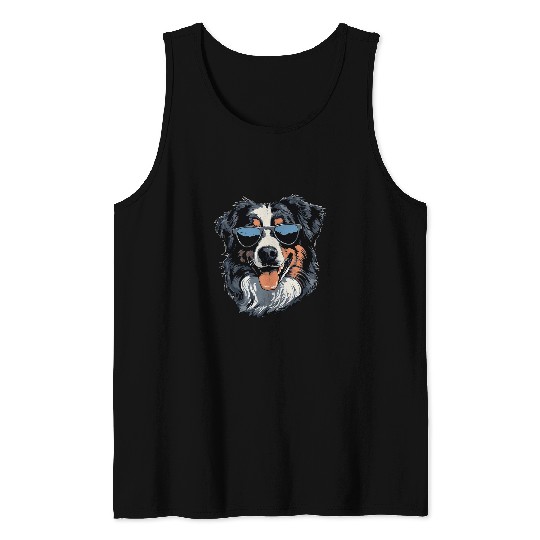 Australian Shepherd Sunglasses Aussie Tank Tops