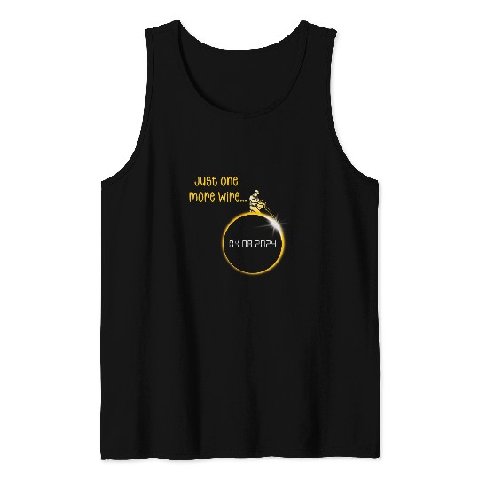 Funny Electrician Engineer On The Moon Solar Eclipse 2024 Tank Tops