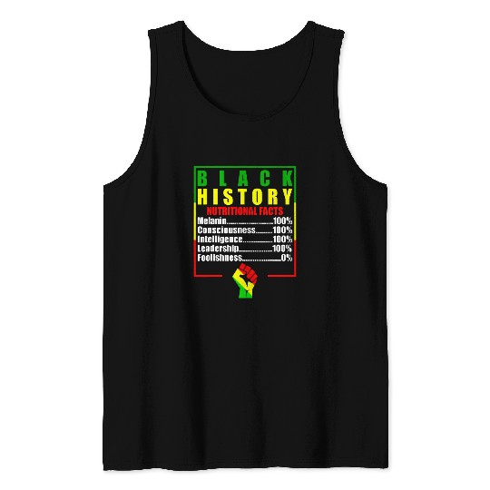 Black History Nutritional Facts Black History Month Tank Tops