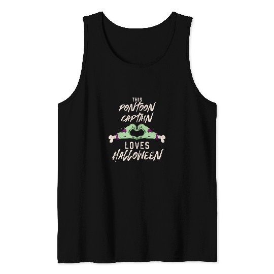 Pontoon Fun This Pontoon Captain Loves Halloween Pontoon Boat Scary 2 Tank Tops