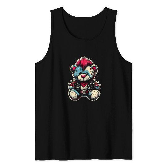 Cute Rocker Teddy Bear Rock Music Tank Tops