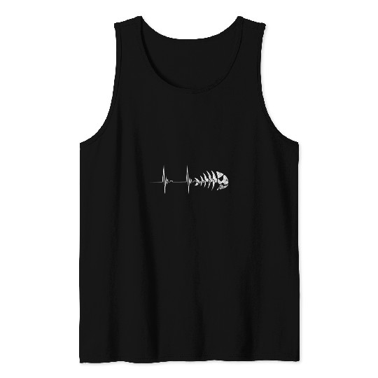 Jolly Pirate Fish Heartbeat EKG Pulse Pastafari FSM Blessing Tank Tops