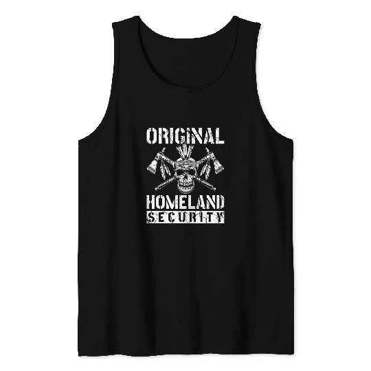 Homeland Security Sioux Native American Mountain Warrior Tank Tops
