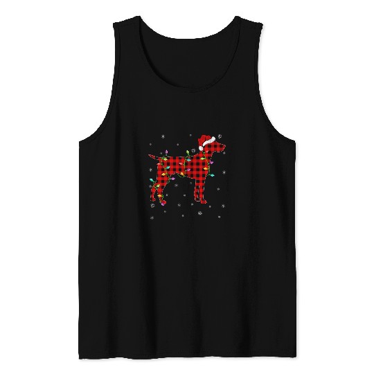 buffalo plaids Matching German Shorthaired Pajama Christmas Tank Tops