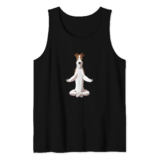 Funny Yoga Dog Wire Fox Terrier Tank Tops