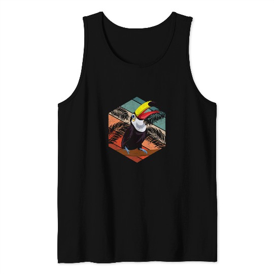 Retro Wildlife Rainforest Animal Tropical Bird Toucan 21 Tank Tops