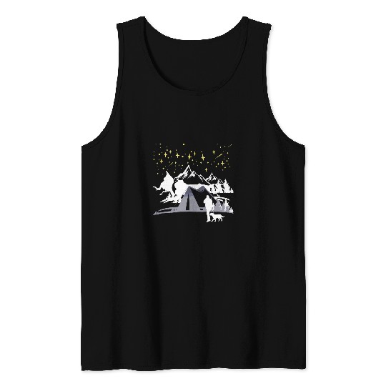 bests Camping With My Dog Happy Camper Dog Lover Tank Tops