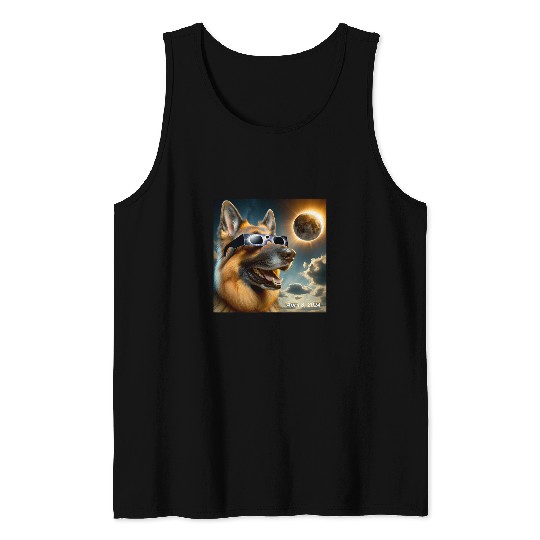 Eclipse April 8 2024 Total Annular Eclipse German Shepherd 1 Tank Tops