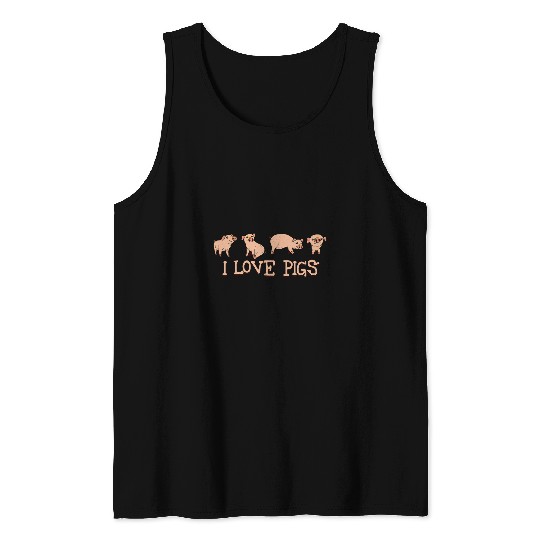 I Love Pigs Pig Pork Farm Tank Tops