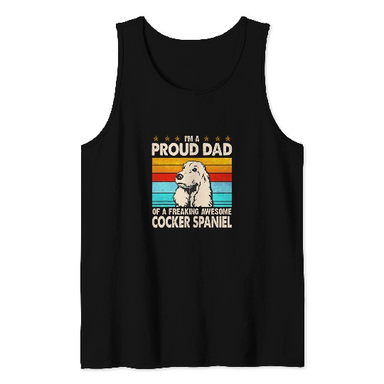 Mens Im A Proud Dad Of A Freaking Awesome Cocker Spaniel Tank Tops