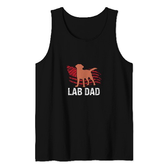 Chocolate Lab Dad 4th of July Labrador Matching Parents Tank Tops