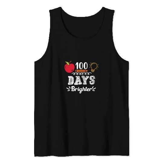 100 Days Brighter School Teacher Principal Professor Student Tank Tops