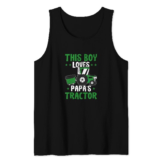 Tractor driving Kids This Boy Loves PapaS Tractor Toddler Farmer Tank Tops