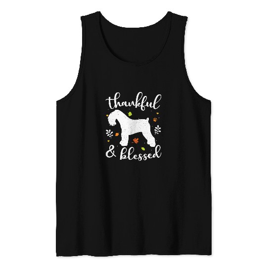 Kerry Blue Terrier Thanksgiving Thankful Blessed Mom Gift Tank Tops
