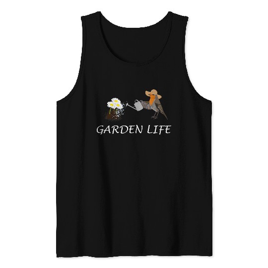 Robin Bird Garden Life Gardening Flowers Biologist Tank Tops