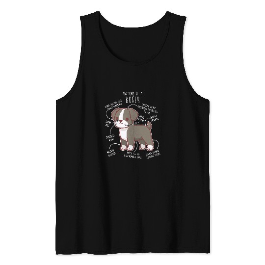 Boxer Dog Reverse Brindle Seals Anatomy Funny Cute Pet Mom Tank Tops