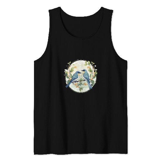 Blue headed Vireo Geometric Patten ArtCute Bird Lover Tank Tops