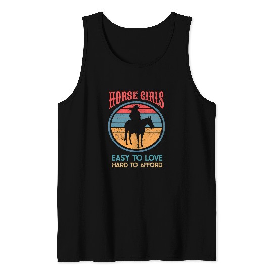 Horse Lover Girls Easy To Love Hard To Afford Design Tank Tops