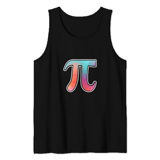 Pi Colorful Pi Symbol Math Funny Pi Day Math Teacher Geek Tank Tops