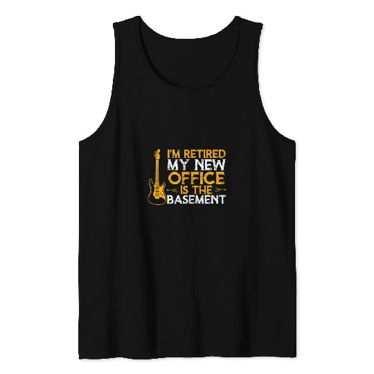 Im Retired Funny Bass Guitar Player For Music Lover Bassist Tank Tops