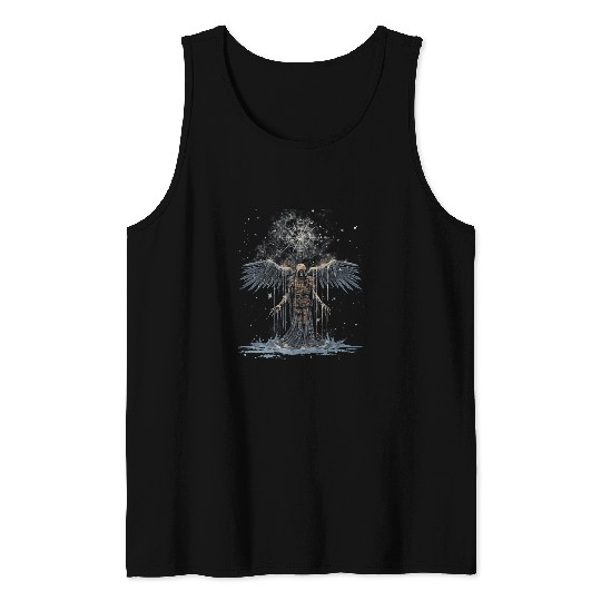 Fallen Angel Gothic Fashion Art Graphic Tank Tops
