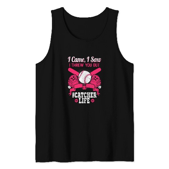 Catcher Life Softball Team Sport Player Infielder Backstop Tank Tops