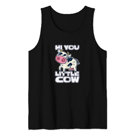 Cow Lover Hi You Little Cow Cute Kawai Cow Small Calf Tank Tops