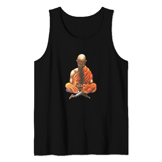 Buddha Yoga Meditation Spiritual Buddhist Monk Gift Tank Tops