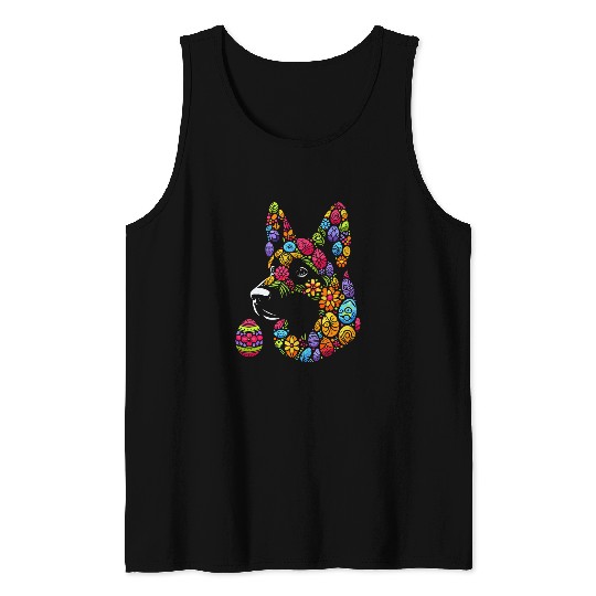 colorful german shepherd easter egg kids mens womens dog Tank Tops
