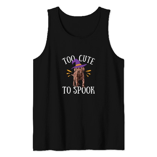 Chocolate Lab Cute Funny Halloween Dog Costume Labrador Tank Tops