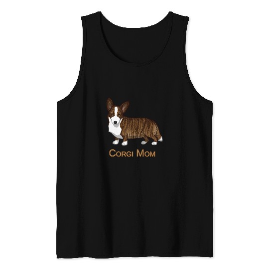 Black Tan Brindle Cardigan Welsh Corgi Mom Dog Lover Gift Tank Tops