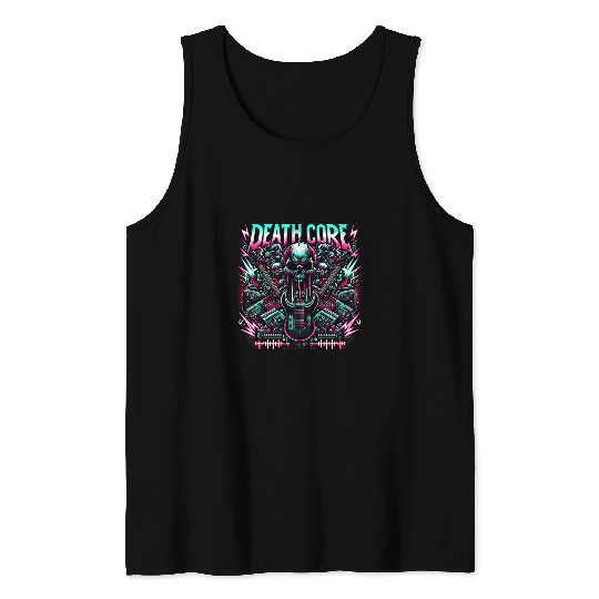 Deathcore Skull Guitar Speakers Heavy Metal Band Graphic 1 Tank Tops