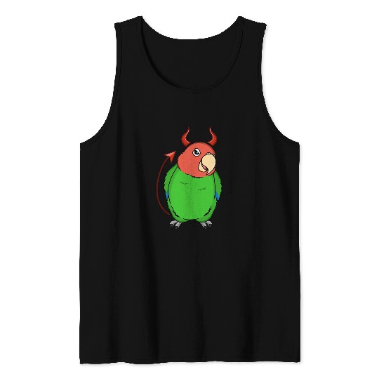 Scary Devil Costume Parrot I Rosyfaced Green Lovebird Tank Tops